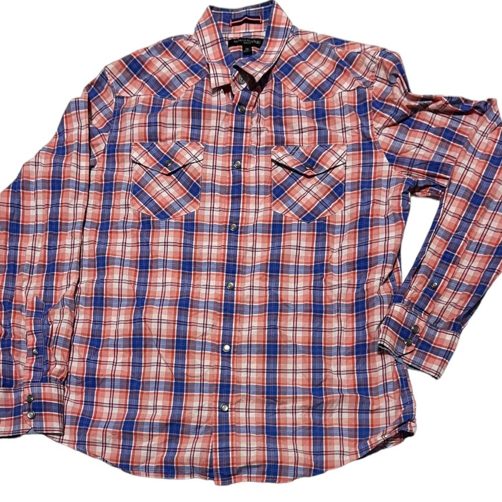 Banana Republic Red and Blue Plaid Dress Shirt